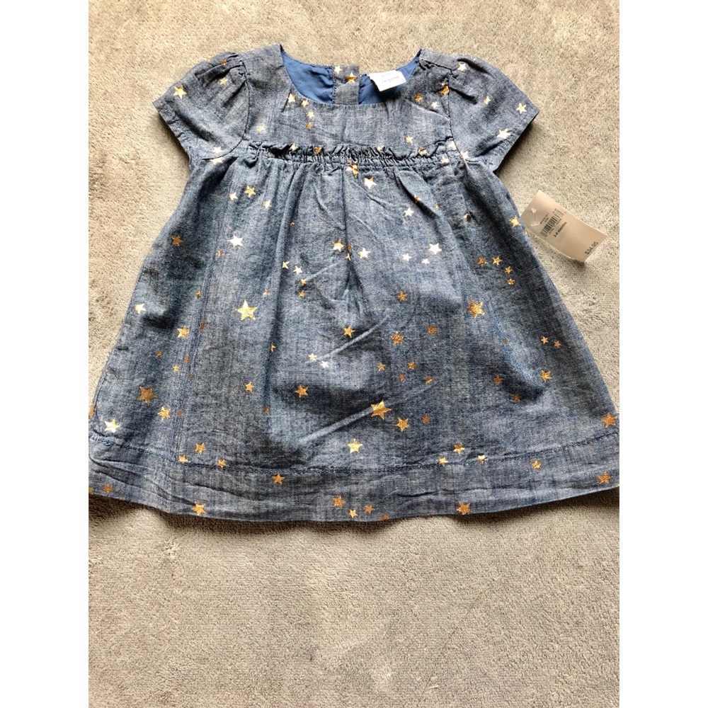 NWT Baby Gap Denim Dress with Gold Stars